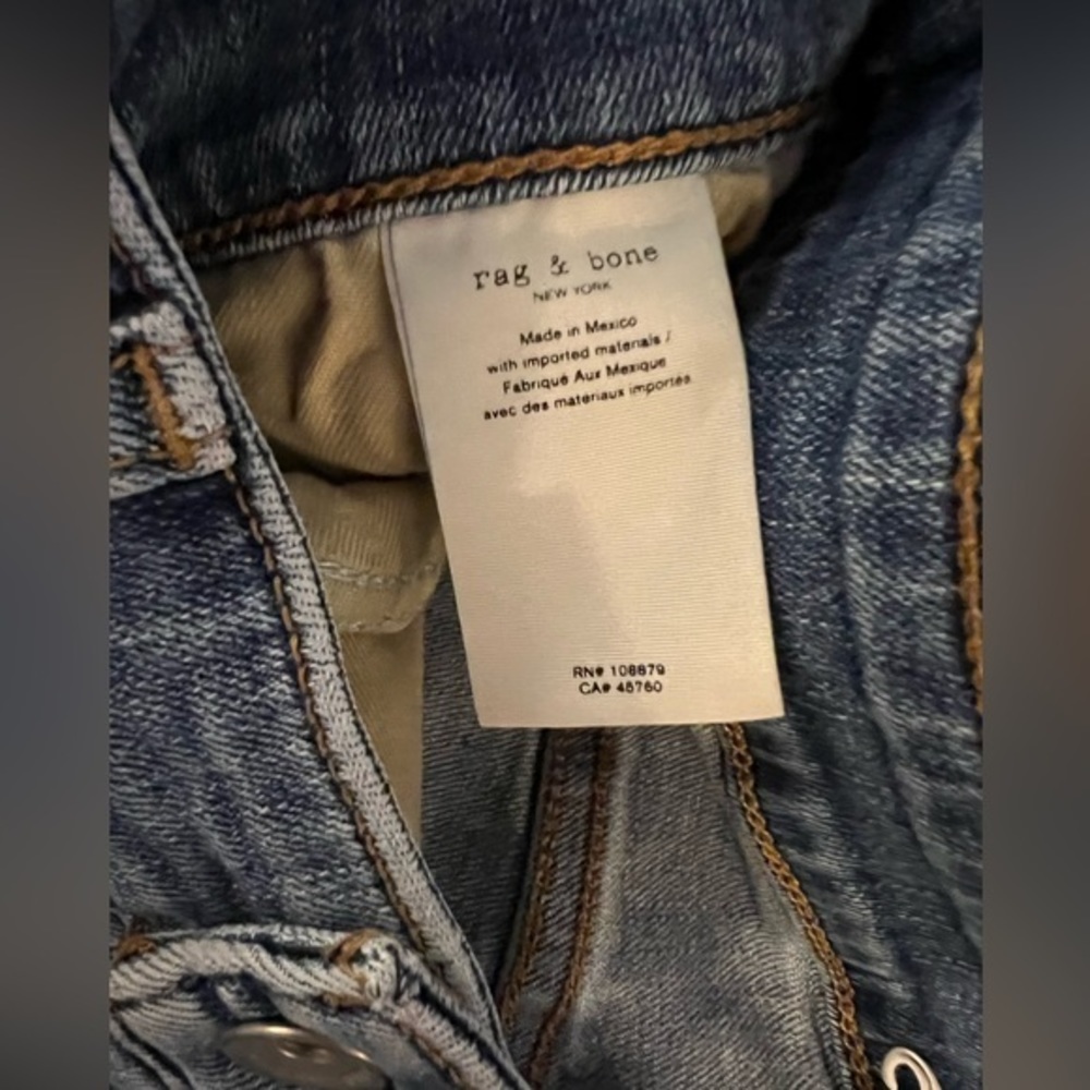 Rag & Bone 28 High Rise Skinny Ankle West Marin Classic Blue Denim Jeans - Picture 9 of 14